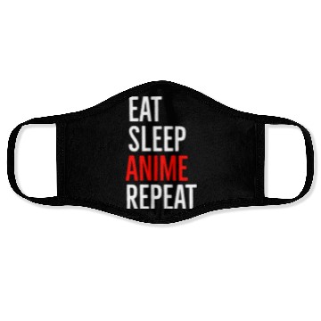 Discover Eat Sleep Anime Repeat Face Masks