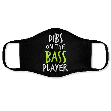 Discover Dibs On The Bass Player Funny Guitar Player Face Masks