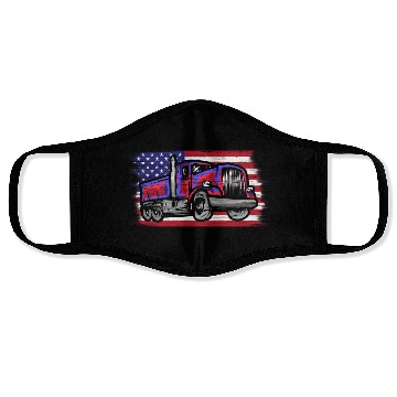 Discover Dump Truck Usa Flag Garbage Trucker Face Masks