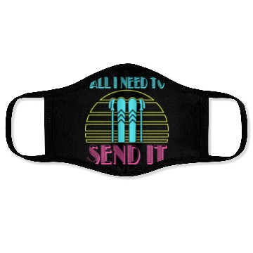 Discover Retro Neon Send It Skiing Freestyle Skiers Ski Face Masks