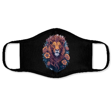 Discover Colorful Lion sticker Lion Face Face Masks
