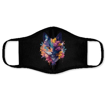 Discover colorful face ninja cat flowers Face Masks
