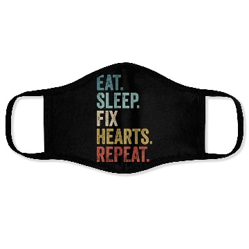 Discover Eat Sleep Fix Hearts Repeat Heart Doctor Face Masks