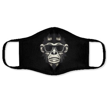 Discover Cool Monkey with Sunglasses - Rock and Roll Design Face Masks