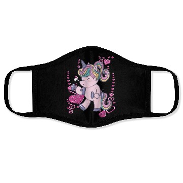 Discover Unicorn trains in the gym and loves bodybuilding Face Masks