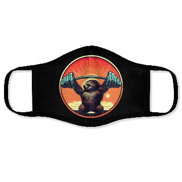 Discover Sloth Dumbbells Fitness Sunset Face Masks