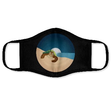 Discover Night Serenity: Sea Turtle by the Moon Face Masks