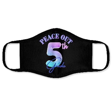 Discover Peace Out 5th Grade Retro Graduation Class Face Masks