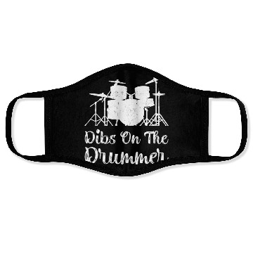Discover Funny Dibs On The Drummer Girls Drum Face Masks