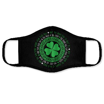 Discover Irish Blessing Celtic Knot 4 Leaf Clover - St Face Masks