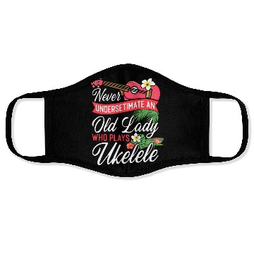 Discover Hawaiian Ukulele Uke Grandma Retired Never Face Masks