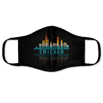 Discover Chicago yline Illinois Vintage Pride Face Masks