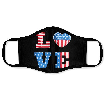 Discover LOVE America Independence Day USA Patriots Face Masks
