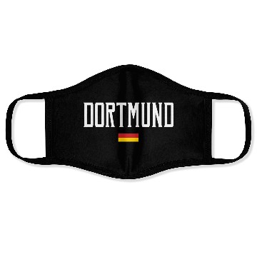 Discover Dortmund Germany Flag White Text Face Masks