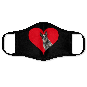 Discover Heart Shape Australian Cattle Dog'S Day Face Masks