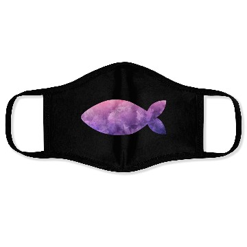 Discover Fish purple watercolor Face Masks