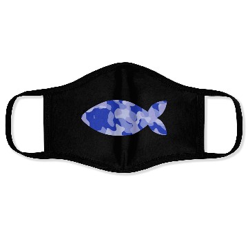 Discover Fish blue camo Face Masks