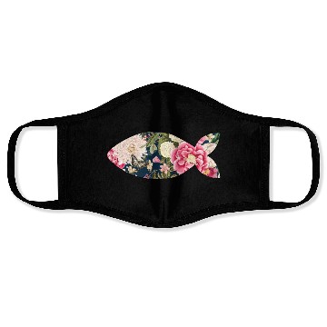 Discover Fish navy floral Face Masks