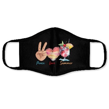Discover peace love summer Face Masks
