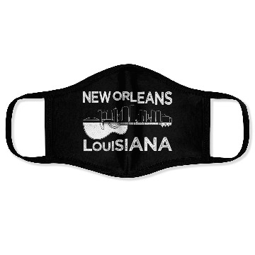 Discover Souvenir New Orleans Guitar Music Louisiana New Face Masks