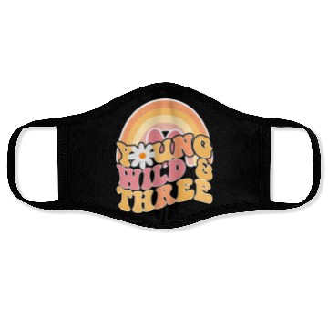 Discover Daisy Birthday Young Wild 3 Boho 3rd Birthday Face Masks
