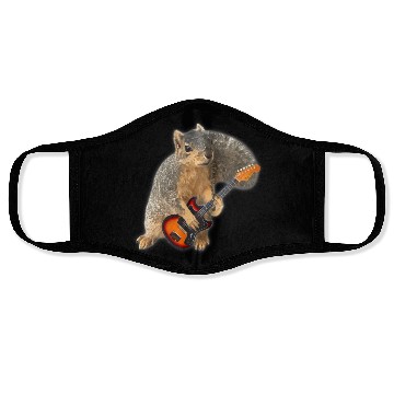 Discover Squirrel Playing Guitar Face Masks