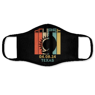 Discover America Total Solar Eclipse 040824 Texas 2024 Face Masks
