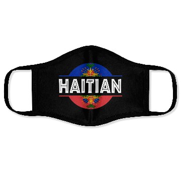 Discover Haitian Flag Haiti Coat Of Arm Ayiti Day Pride Face Masks