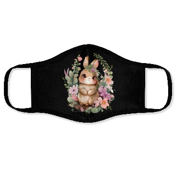 Discover Happy Bunny Flower Easter Bunny Rabbit Face Masks