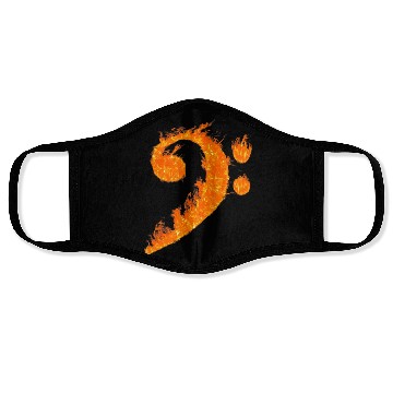 Discover Cool Bass Clef Fire Musicalymbol Lover Face Masks