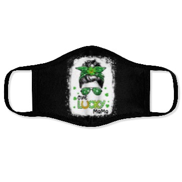 Discover One Lucky Mama St Patric Day Mom Mother Shamrock Face Masks