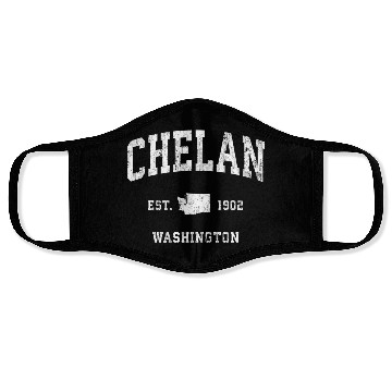 Discover Chelan Washington Wa Vintage Athletic Face Masks