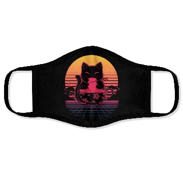 Discover Kawaii Ra Neko Retro Cat Japanese Noodle Anime Face Masks