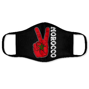 Discover Victory Two Fingers Morocco Flag Patriotic Face Masks