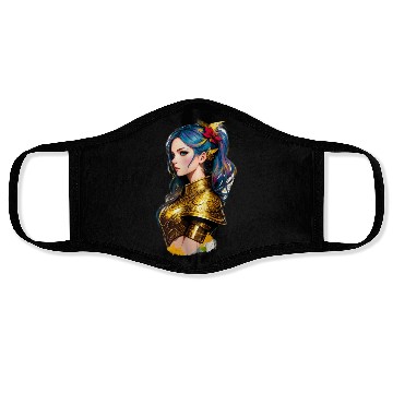 Discover Artistic Comic Style Nordic Medieval Fantasy Woman Face Masks