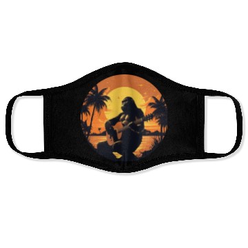 Discover Gorilla with Acoustic Guitar in Sunset Face Masks