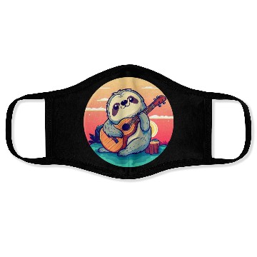 Discover Sloth with Guitar in Sunset Face Masks