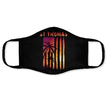 Discover St Thomas Us Virgin Islands Patriotic Flag Face Masks