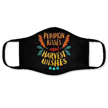 Discover PUMPKIN KISSES HARVEST WISHES Funny Love Fall Face Masks