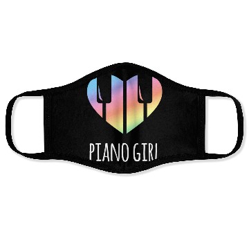 Discover Piano Girl with Rainbow Heart Face Masks