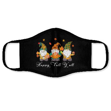 Discover Happy Fall Y'all Thanksgiving Gnome Pumpkin Face Masks