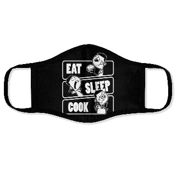Discover Eat Sleep Cook Repeat Cooking Chef Culinary Funny Face Masks