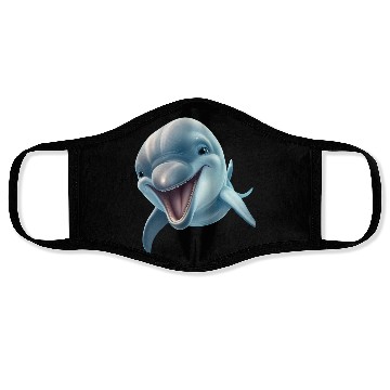 Discover Sunny Delphinia: Joyful Dolphin's Paradise Face Masks