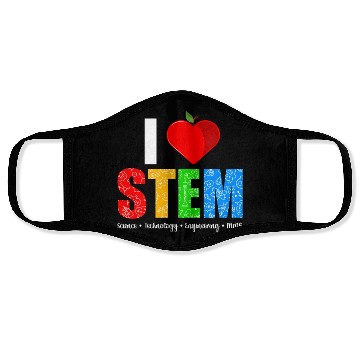 Discover I Love Stem Teacher Science Technology Face Masks