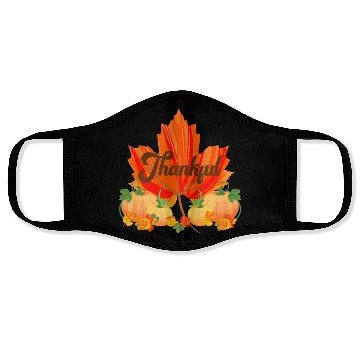 Discover Pumpkin Fall Autumn Thankful Thanksgiving Face Masks