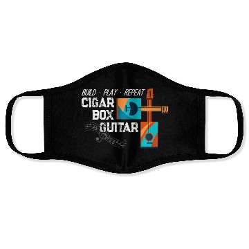Discover Guitar Player Cigar Box Guitar Guitarist Bassist Face Masks