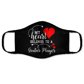 Discover I Love My Guitar Player Husband Wife Valentines Face Masks