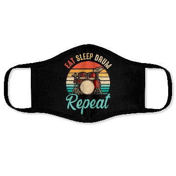 Discover Eat Sleep Drum Repeat Drummer Drumming Band Lover Face Masks