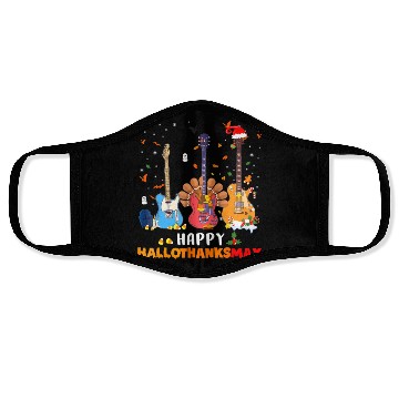 Discover Guitar Happy Hallothanksmas Halloween Face Masks