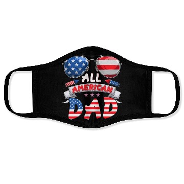 Discover All American Dad US Patriots Fathers America Party Face Masks